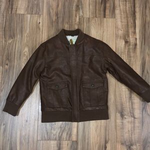 FAUX LEATHER SHERPA JACKET